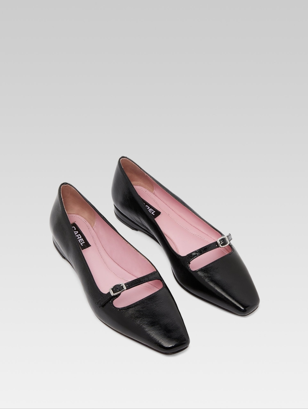 CAREL PARIS Emilie Black Patent leather strappy ballet flats 39